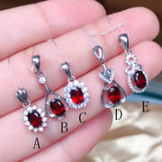 Natural Garnet small pendant wholesale 925 silver event peer gifts