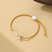 Po S999 Foot Silver New Chinese Style Ping An Joy Gourd Hand Rope Women's Retro Art National Style Woven Hand Rope for Hair