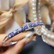 New S925 silver inlaid natural stone bracelet 4 * 6mm gift wholesale Live supply