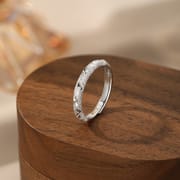 Po S999 Silver Car Flower Ring Light Luxury Simple Cold Han Feng Niche Girlfriend Gift Jewelry