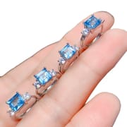Natural Topaz Earrings 925 Silver Japanese and Korean Internet Celebrity Light Luxury Super Flash Topaz Earrings Over-tested Wholesale