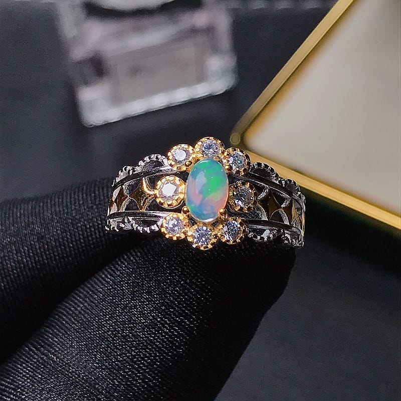 925 silver inlaid natural emerald, Ruby Sapphire Moonstone topaz color treasure wholesale