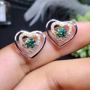 New green diamond earrings certificate waist size wholesale 925 silver inlaid green diamond earrings