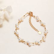 Jewelry fresh water pearl necklace set stars hand-woven bracelet and necklace