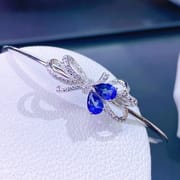 New natural sapphire bracelet 925 sterling silver women's beautiful detection live e-commerce pick-up