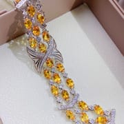 Citrine Bracelet Wholesale 925 Sterling Silver Citrine Ladies Bracelet Luxury Light Luxury High Sense