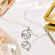 Aobao S999 full ginkgo leaf necklace women's exquisite diamond-embedded temperament design sense light luxury daily high-grade clavicle chain