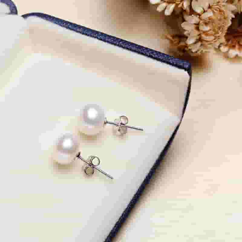 Pearl earrings s925 silver ear pin simple all-match exquisite small freshwater pearl earrings for women