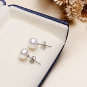 Pearl earrings s925 silver ear pin simple all-match exquisite small freshwater pearl earrings for women