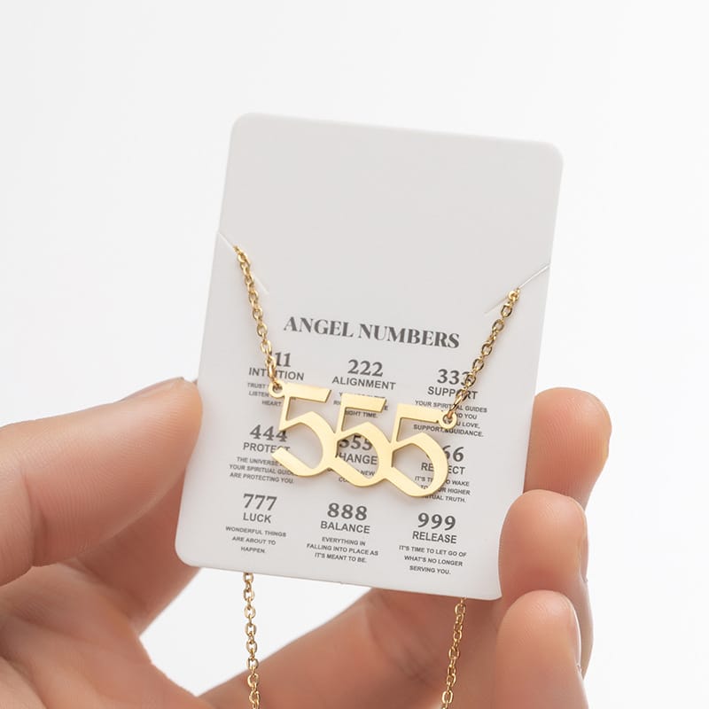 2024 Women's New Arrival Angel Lucky Numbers Pendant Necklace Fashion 000-999 Stainless Steel Vintage Necklace