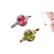 Factory wholesale explosions natural tourmaline ring S925 silver inlaid main stone 6*8 selling Europe and the United States a generation of hair