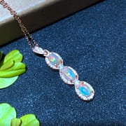 Natural Opal Opal Fire color dazzle pendant 925 silver fire color good factory wholesale
