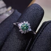 0.5 karat Mosang Diamond Women's Ring GRA Certificate Black Card Waist Code 925 Silver Inlay Platinum Plated