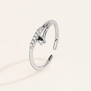 S925 sterling silver with zircon star fashion design open ring for women 