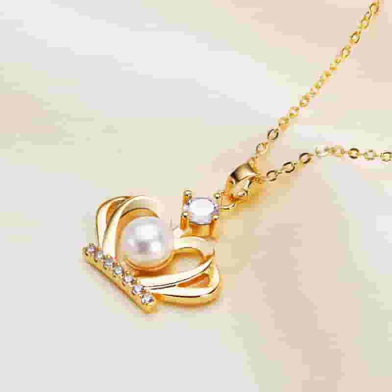Pearl Necklace Set Women's Crown Mother Chain Freshwater Pearl Earrings Necklace Set