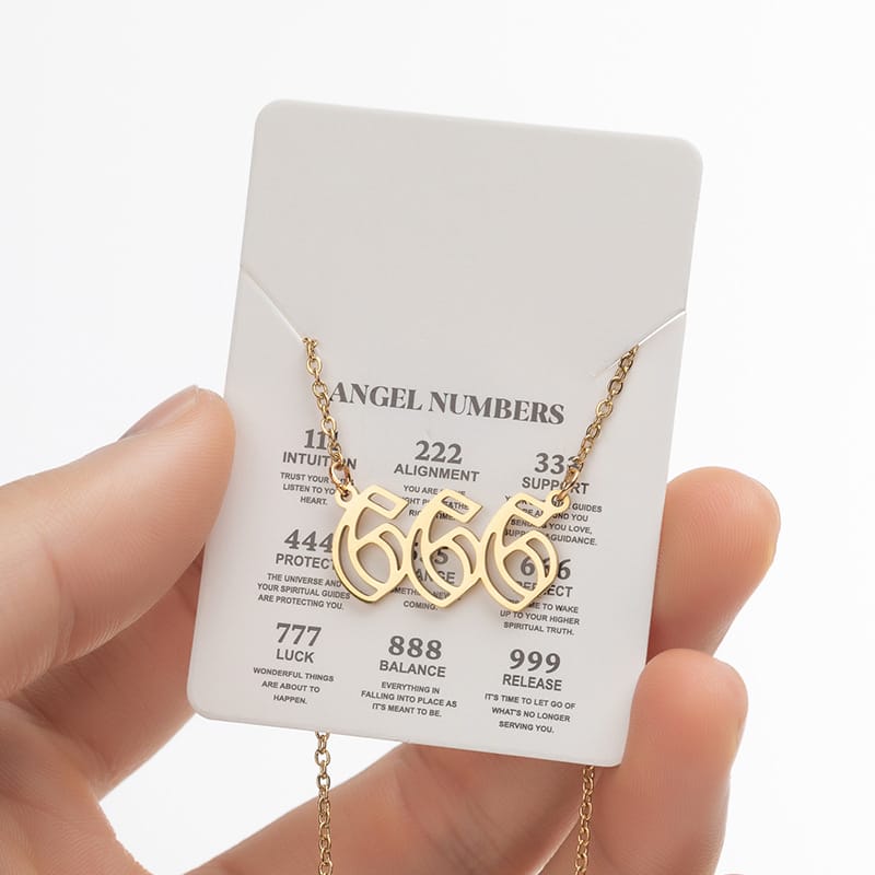 2024 Women's New Arrival Angel Lucky Numbers Pendant Necklace Fashion 000-999 Stainless Steel Vintage Necklace