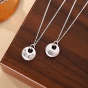 Po S999 Foot Silver Ping An Joy Fat Fu Necklace Women's Fashion Chinese Style Temperament Design Sense Clavicle Chain for Hair