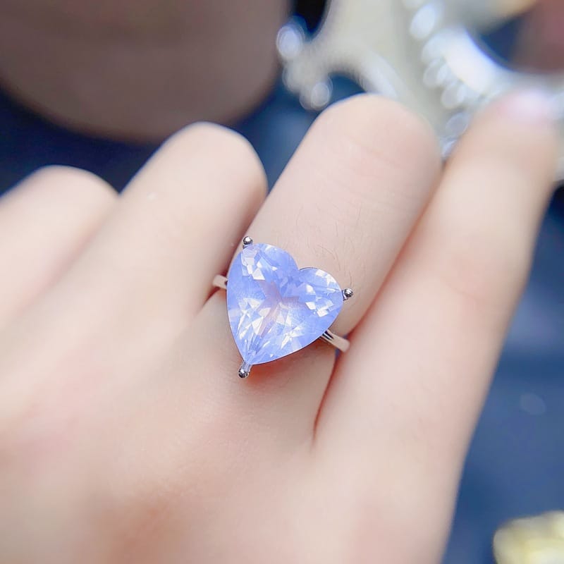 Fashion ladies ring 925 silver 13*13mm lavender amethyst ring live color treasure wholesale