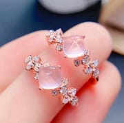 Simple natural pink crystal hibiscus Stone live mouth 5 * 5mm female ring live TikTok Foreign live wholesale