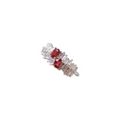 Factory wholesale explosions natural garnet ring S925 silver inlaid main stone 3*4 selling Europe and the United States a generation of hair