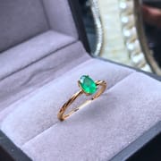 Emerald ring live ladies ring natural emerald live tremolo supply S925 silver wholesale