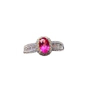 Factory wholesale explosions natural powder Topaz ring S925 silver inlaid main stone 4*6 selling Europe and the United States a piece