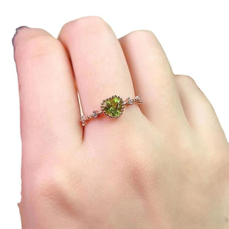 New natural color gemstone ring 925 silver inlaid all kinds of natural color treasure ring wholesale open mouth