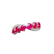 Factory wholesale explosions natural ruby ring S925 silver inlaid with the main stone 6*8 selling Europe and the United States a generation of hair