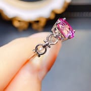Factory wholesale explosions natural powder Topaz ring S925 silver inlaid main stone 8*8 selling Europe and the United States a piece