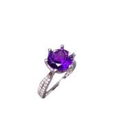 Amethyst ring 925 silver inlaid amethyst ring gift for girlfriend factory order for goods