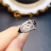 工厂批发爆款天然星光蓝宝石戒指S925银镶嵌主石4*6热销欧美一件