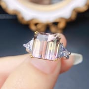 Factory wholesale explosions natural amethyst ring S925 silver inlaid with the main stone 10*10 selling Europe and the United States a generation