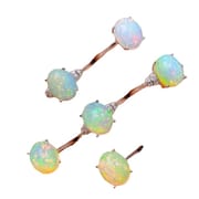 Natural colorful opal ring Fire color flash 925 silver jewelry ladies ring color treasure wholesale first-hand supply