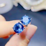 Simple fashion natural London Rentopa earrings 925 silver London blue earrings color good gift a generation of hair