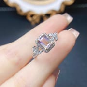 Factory wholesale explosions natural amethyst ring S925 silver inlaid main stone 5*7 selling Europe and the United States a generation of hair