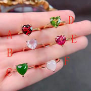 New natural colored gemstone ring 925 silver inlaid with all kinds of natural colored gem ring wholesale Live
