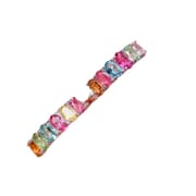 925 silver inlaid natural tourmaline ring women's open mouth crystal clean candy color one-piece delivery