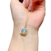 Fashion natural opal pendant 7*9mm ladies pendant simple fashion Opal bare stone 925 silver live wholesale