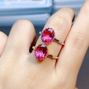 Factory wholesale explosions natural powder Topaz ring S925 silver inlaid with the main stone 8*10 selling Europe and the United States a piece