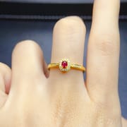Factory wholesale explosions natural ruby ring S925 silver inlaid with the main stone 3*4 selling Europe and the United States a generation of hair