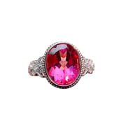 Factory wholesale explosions natural powder Topaz ring S925 silver inlaid with the main stone 8*10 selling Europe and the United States a piece