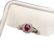 Factory Wholesale Popular Natural Ruby Ring S925 Silver Inlaid Main Stone 4*5 Hot Selling European and American Dropshipping