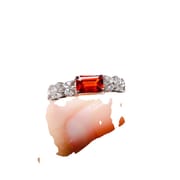 Factory wholesale explosions natural garnet ring S925 silver inlaid main stone 4*6 selling Europe and the United States a generation of hair
