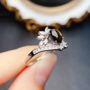 工厂批发爆款天然星光蓝宝石戒指S925银镶嵌主石5*7热销欧美一件