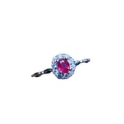 925 Silver Fresh Simple New Burned Ruby Ring Niche Light Luxury Natural Gem Wholesale Live Supply