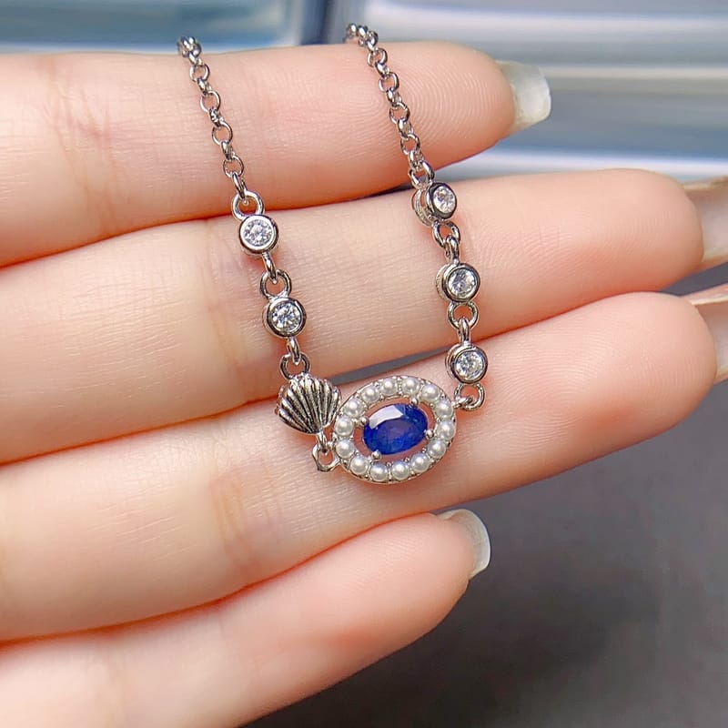 Factory wholesale explosions natural sapphire bracelet S925 silver inlaid with the main stone 4*5 selling Europe and the United States a generation of hair