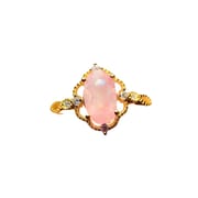 Factory wholesale explosions natural powder Opal ring S925 silver inlaid main stone 5*9 hot Europe and the United States a generation of hair