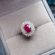 Factory wholesale explosions natural ruby ring S925 silver inlaid with the main stone 6*8 selling Europe and the United States a generation of hair