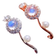 Moonstone ring 925 silver inlaid natural blue moonstone ring live ladies ring wholesale a generation of hair