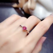 Factory wholesale explosions natural powder Topaz ring S925 silver inlaid main stone 5*5 selling Europe and the United States a piece